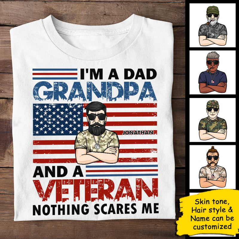 Custom Name Dad Grandpa Veteran Gifts for Men - Personalized Apparel