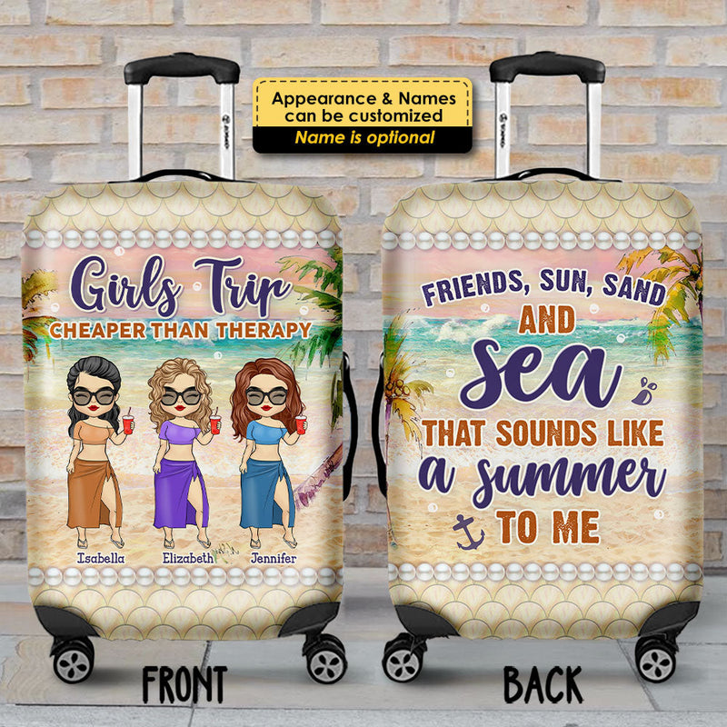 Custom Name Girls Trip Beach Gifts for Friends - Personalized Luggage Cover