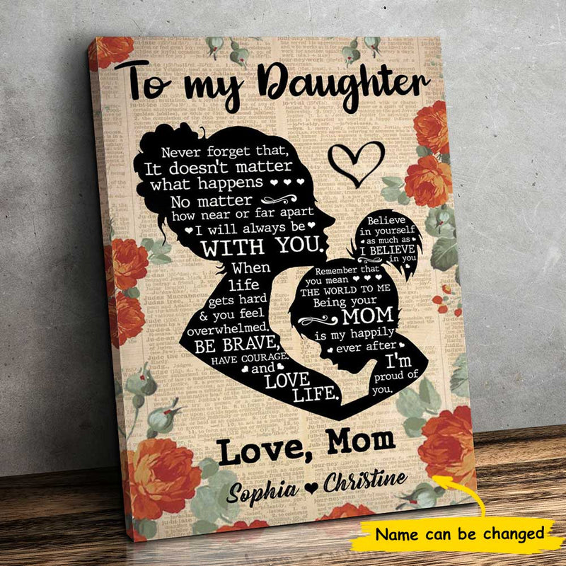 Custom Name Daughter Inspirational Gifts - Personalized Canvas