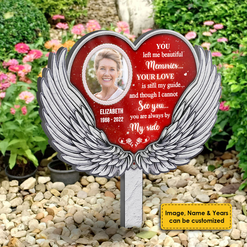 Custom Photo Memorial Angel Heart Decor - Personalized Acrylic Stake