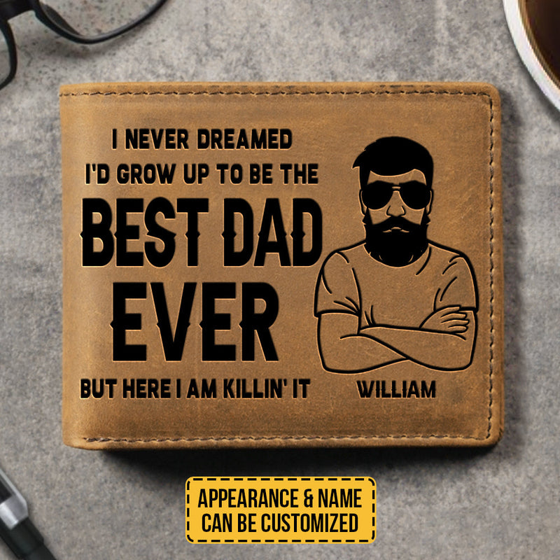 Custom Name Best Dad Gifts - Personalized Leather Wallet