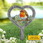 Custom Photo Memorial Robin Garden Decor - Personalized Acrylic Stake