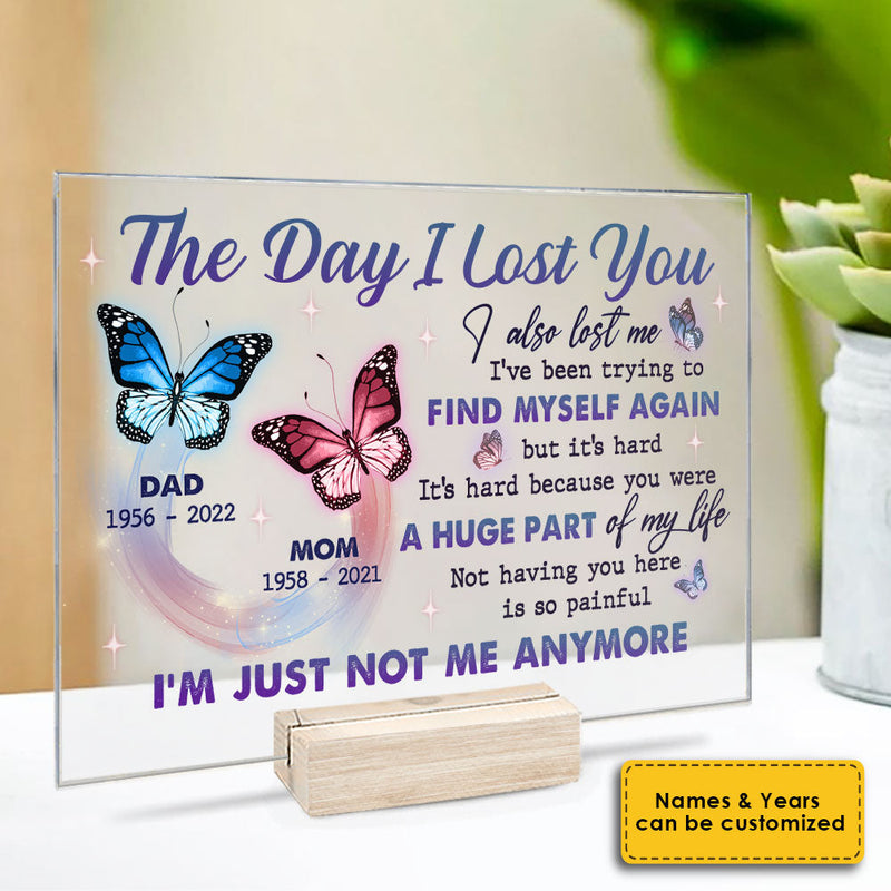 Custom Memorial Butterfly Parents Loss Gifts - Personalized Acrylic Plaque