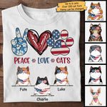 Custom Name Patriotic Cat Gifts for Cat Lovers - Personalized Apparel