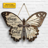 Your Wings Were Ready, But My Heart Was Not - Husband Wife, Personalized Shaped Wood Sign