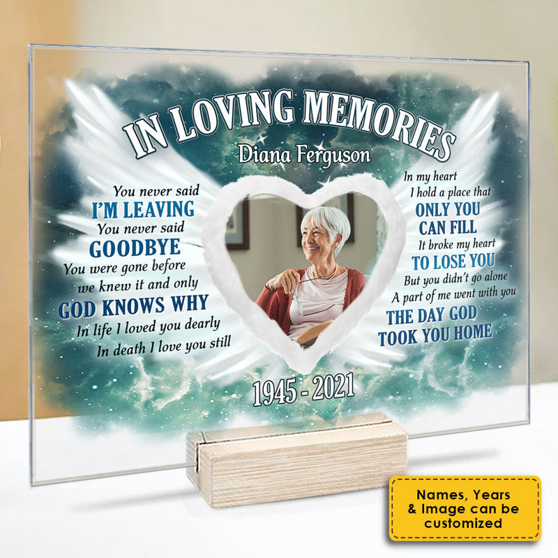 Custom Photo Memorial Gifts for Loved Ones - Personalized Acrylic Plaque
