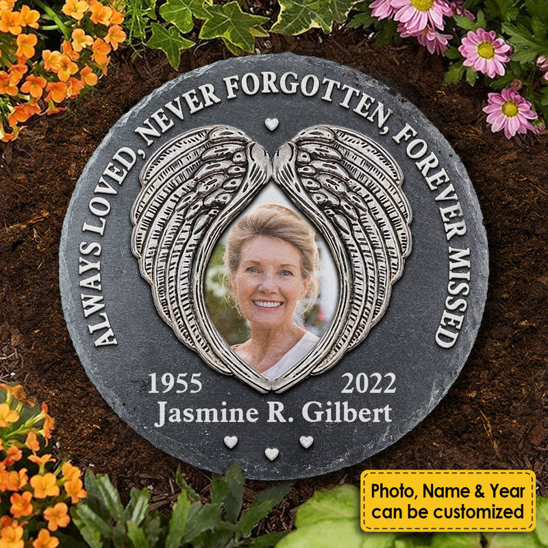 Custom Photo Memorial Angel Garden Decor - Personalized Memorial Stone