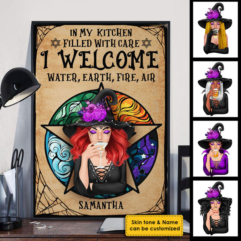 Custom Name Witch Kitchen Decor - Personalized Poster