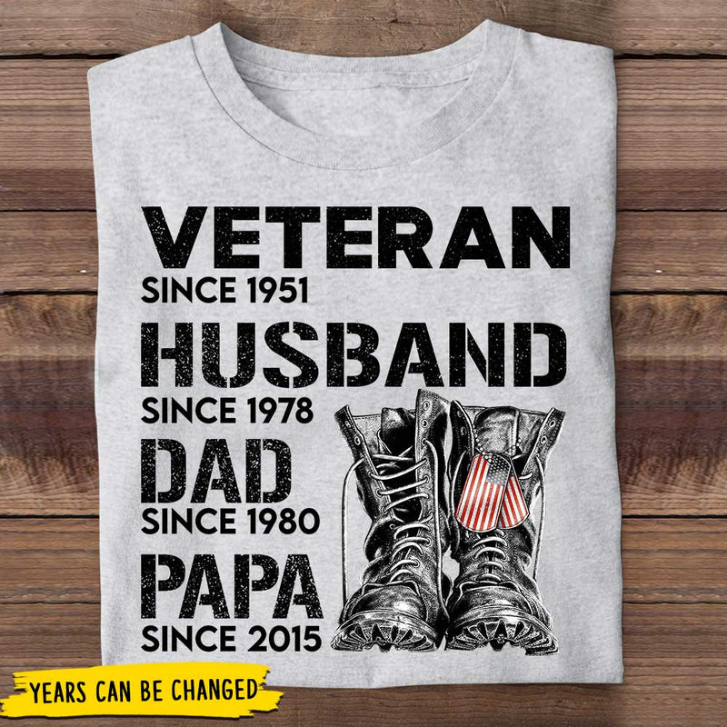 Veteran Husband Dad Papa Gifts for Men - Apparel