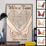 Custom Name We're a Team Couple Gifts - Personalized Poster