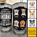Custom Name Dog Dad Father's Day Gifts - Personalized Tumbler