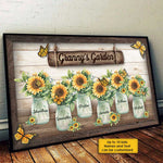 Custom Name Sunflower Garden Gifts for Grandma - Personalized Poster