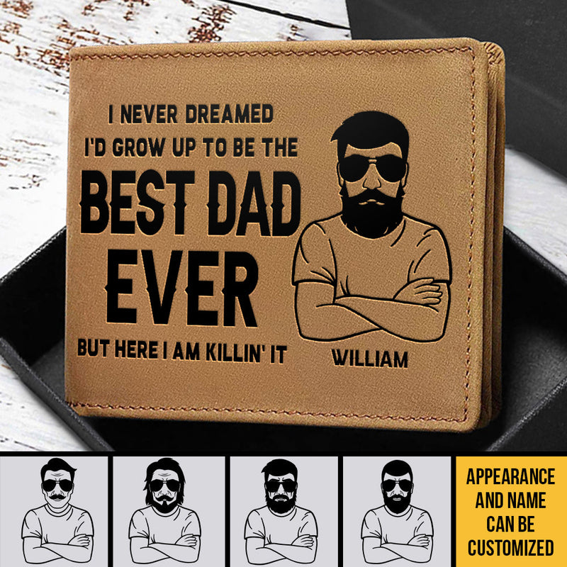 Custom Name Best Dad Gifts - Personalized Leather Wallet