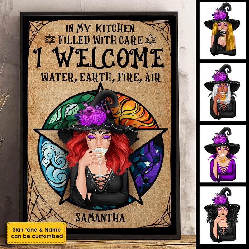 Custom Name Witch Kitchen Decor - Personalized Poster