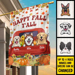 Custom Name Dog Happy Fall Gifts for Pet Lovers - Personalized Flag