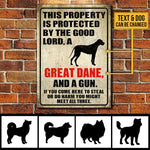 Custom Dog Property Protection Warning Gifts for Dog Owners - Personalized Metal Sign