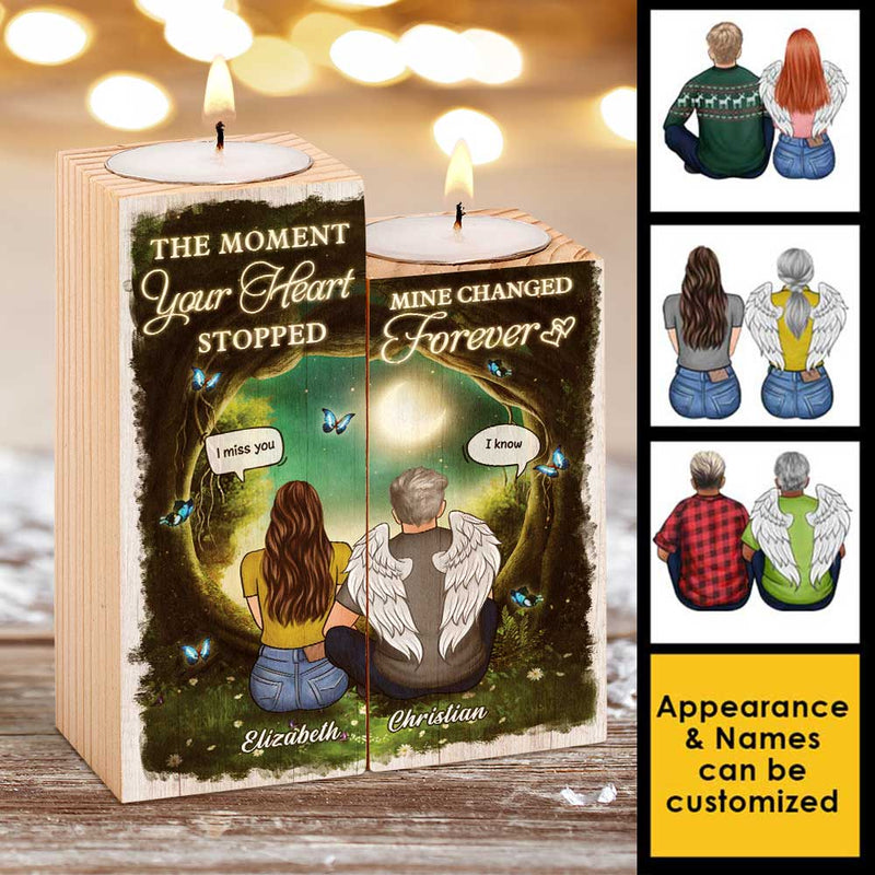 Custom Name Memorial Angel Gifts - Personalized Color Candle Holder