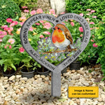 Custom Photo Memorial Robin Garden Decor - Personalized Acrylic Stake