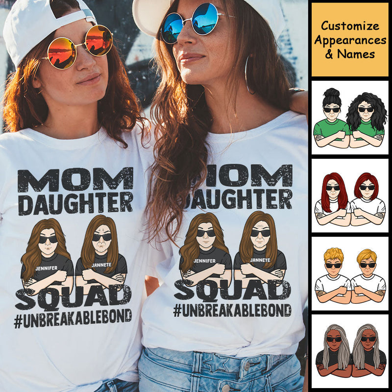 Custom Name Mom Daughter Squad Gifts - Personalized Apparel
