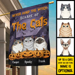 Custom Name Halloween Cat Decor - Personalized Flag