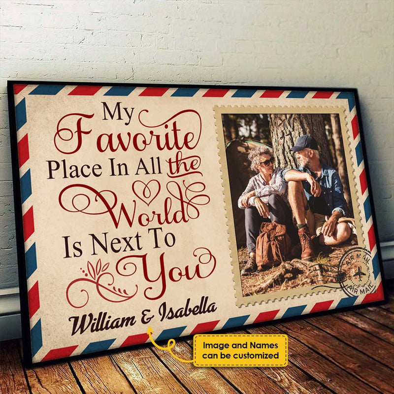 Custom Photo Couple Gifts - Personalized Name Poster
