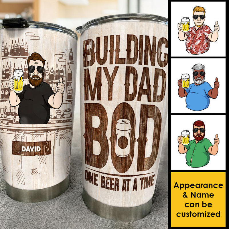 Custom Name Dad Bod Beer Gifts for Dad - Personalized Tumbler
