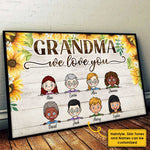 Custom Name Grandma We Love You Gifts for Grandma - Personalized Poster