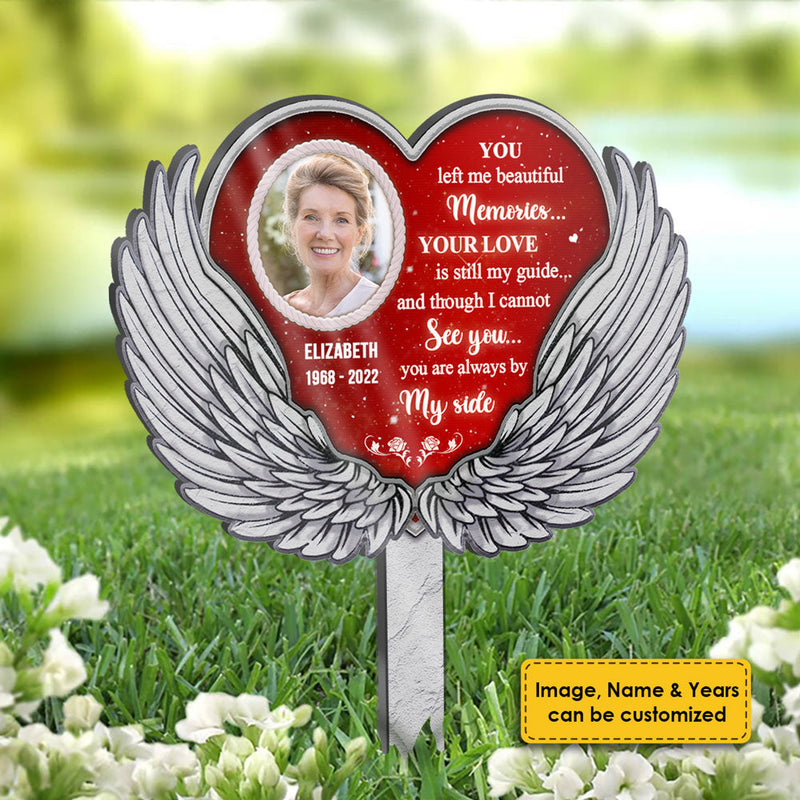 Custom Photo Memorial Angel Heart Decor - Personalized Acrylic Stake