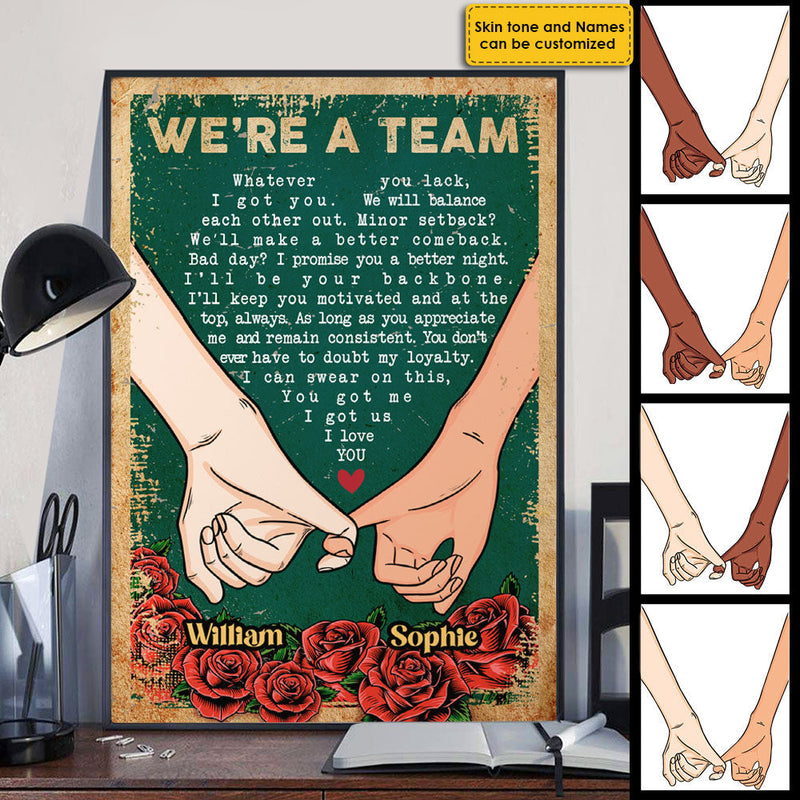 Custom Name Pinky Promise Couple Gifts - Personalized Poster