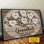 Custom Name Grandkids Family Tree Gifts for Grandparents - Personalized Poster