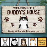 Custom Name Cat House Decor - Personalized Rectangle Sign