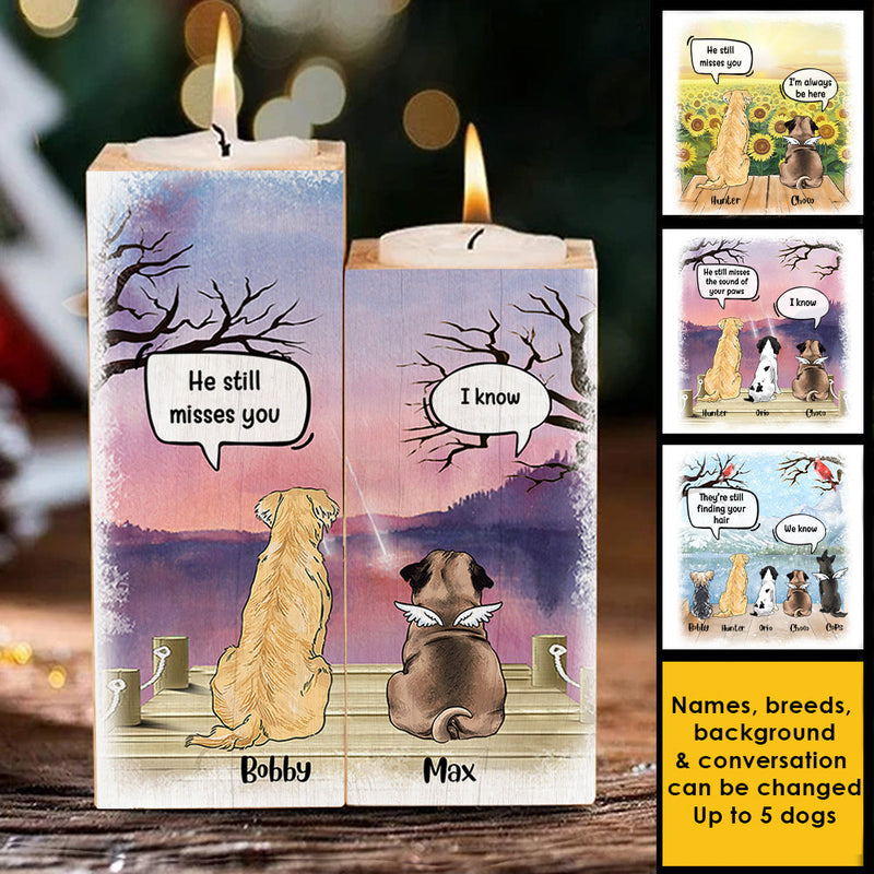 Custom Pet Memorial Gifts for Dog Lovers - Personalized Color Candle Holder