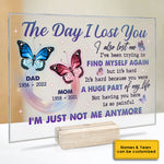 Custom Memorial Butterfly Parents Loss Gifts - Personalized Acrylic Plaque