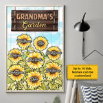 Custom Name Sunflower Garden Gifts for Grandma - Personalized Poster