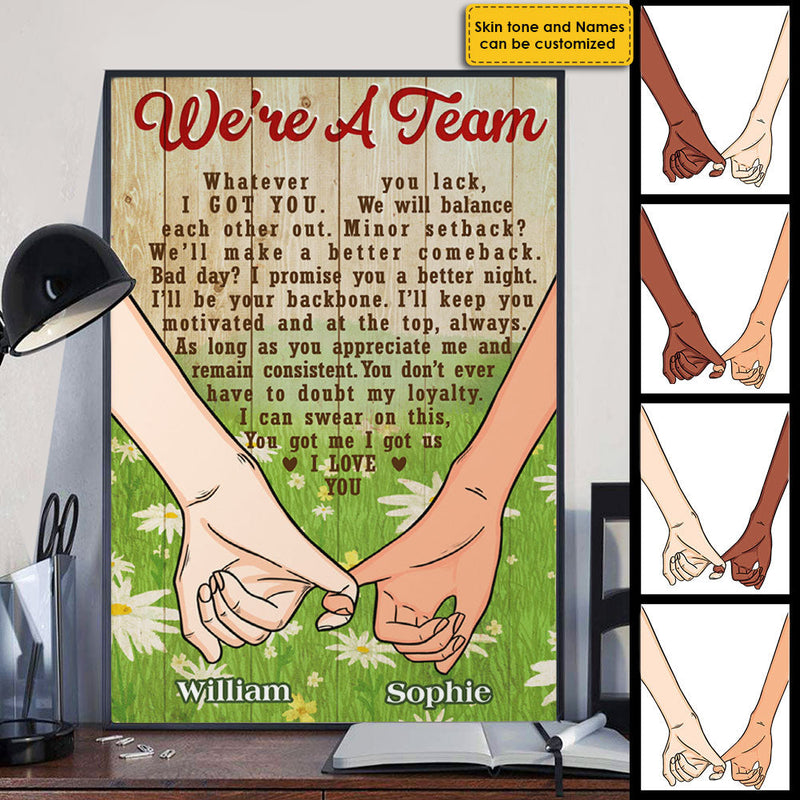 Custom Name We're A Team Couple Gifts - Personalized Poster