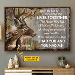 Custom Name Deer Couple Love Decor - Personalized Poster