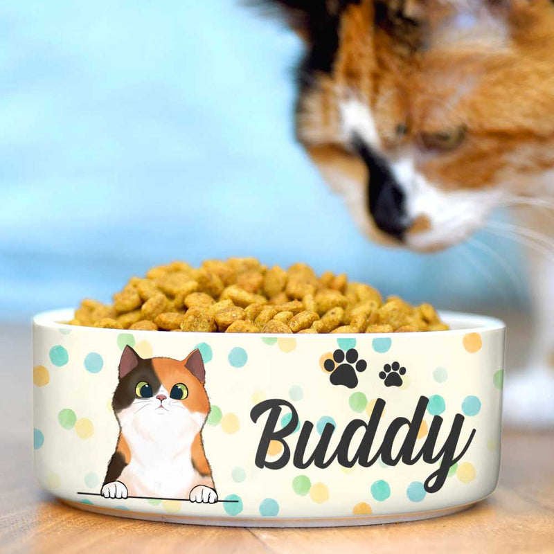 Custom Name Cat Gifts for Pet Lovers - Personalized Pet Bowl