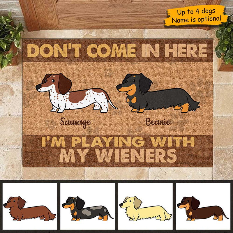 Custom Name Funny Dachshund Gifts for Dog Lovers - Personalized Doormat