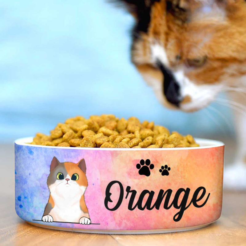 Custom Name Cat Gifts for Cat Lovers - Personalized Pet Bowl