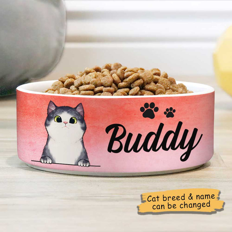 Custom Name Cat Gifts for Pets - Personalized Pet Bowl