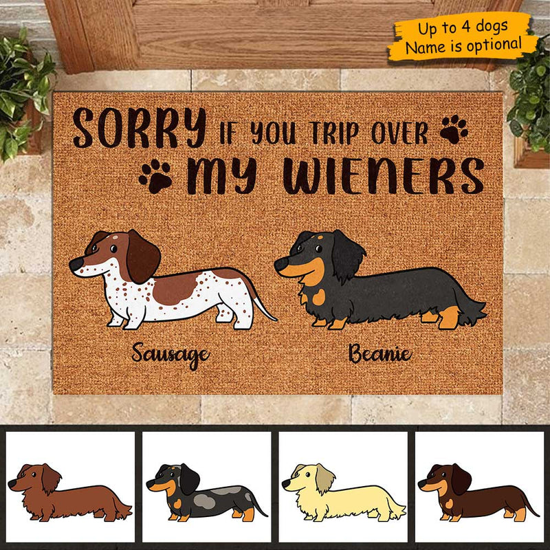 Custom Name Funny Dachshund Gifts for Dog Lovers - Personalized Doormat