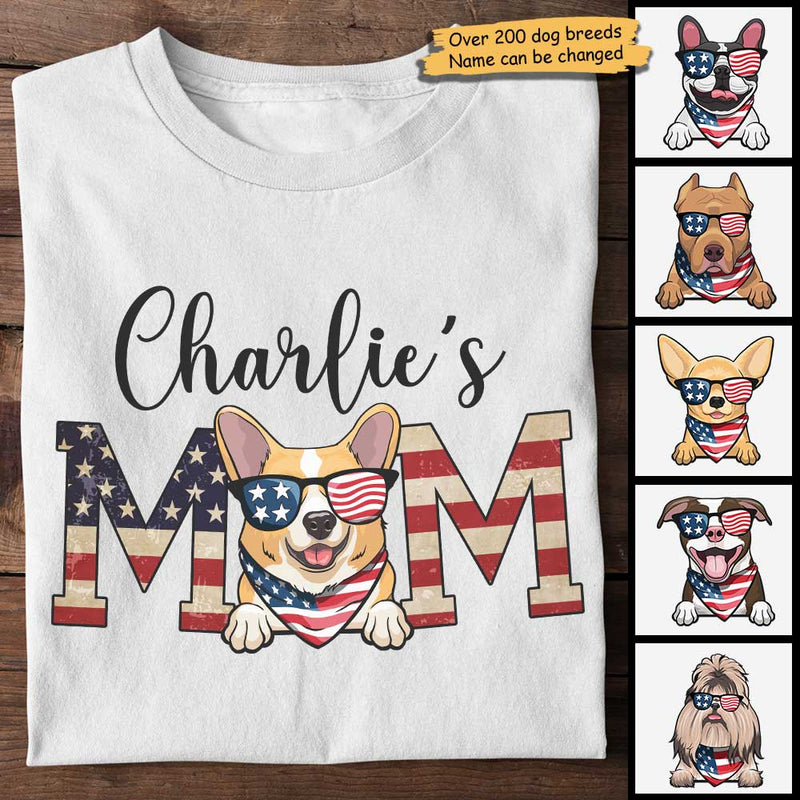 Custom Name Patriotic Dog Mom Gifts - Personalized Apparel