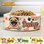 Custom Name Watermelon Dog Gifts for Pet Lovers - Personalized Pet Bowl