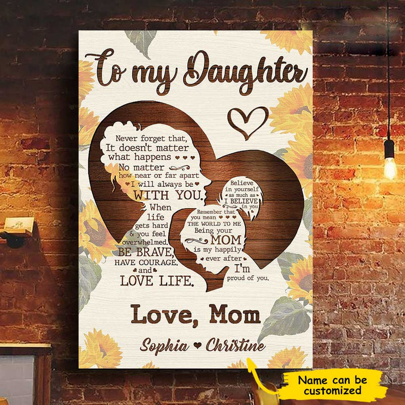 Custom Name Mother Daughter Gifts - Personalized Canvas