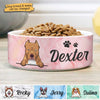 Pink White Green Blue Marble, Gift For Dog Lovers - Personalized Custom Ceramic Dog Bowls