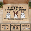 Welcome To The Rabbit's House Bunny - Personalized Decorative Mat