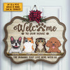 Welcome To Our Home Dog And Cat - Personalized Shaped Door Sign