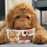 Custom Name Watermelon Dog Gifts for Pet Lovers - Personalized Pet Bowl