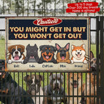 Custom Name Dog Warning Gifts for Dog Lovers - Personalized Metal Sign