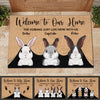 Welcome To The Rabbit House - Personalized Decorative Mat